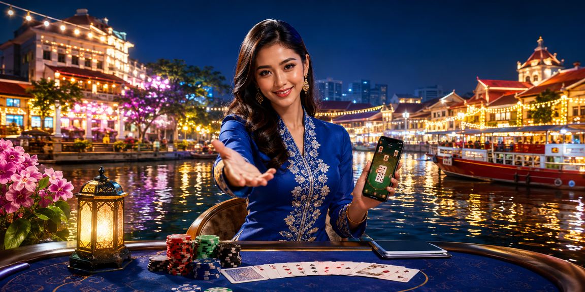 Pemain baccarat berbaju kurung menikmati permainan kasino di Melaka